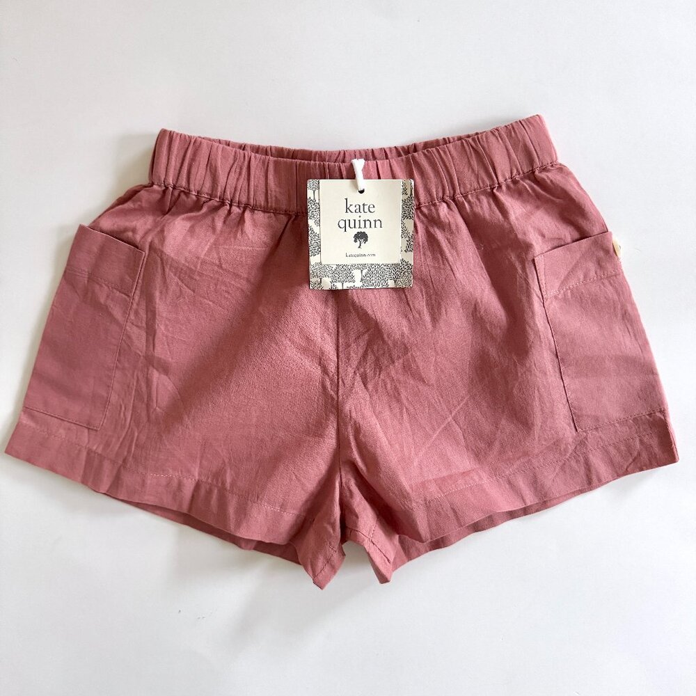 Kate Quinn Cotton Shorts | Elastic Waist, Pockets | Rose | 4T | NWT